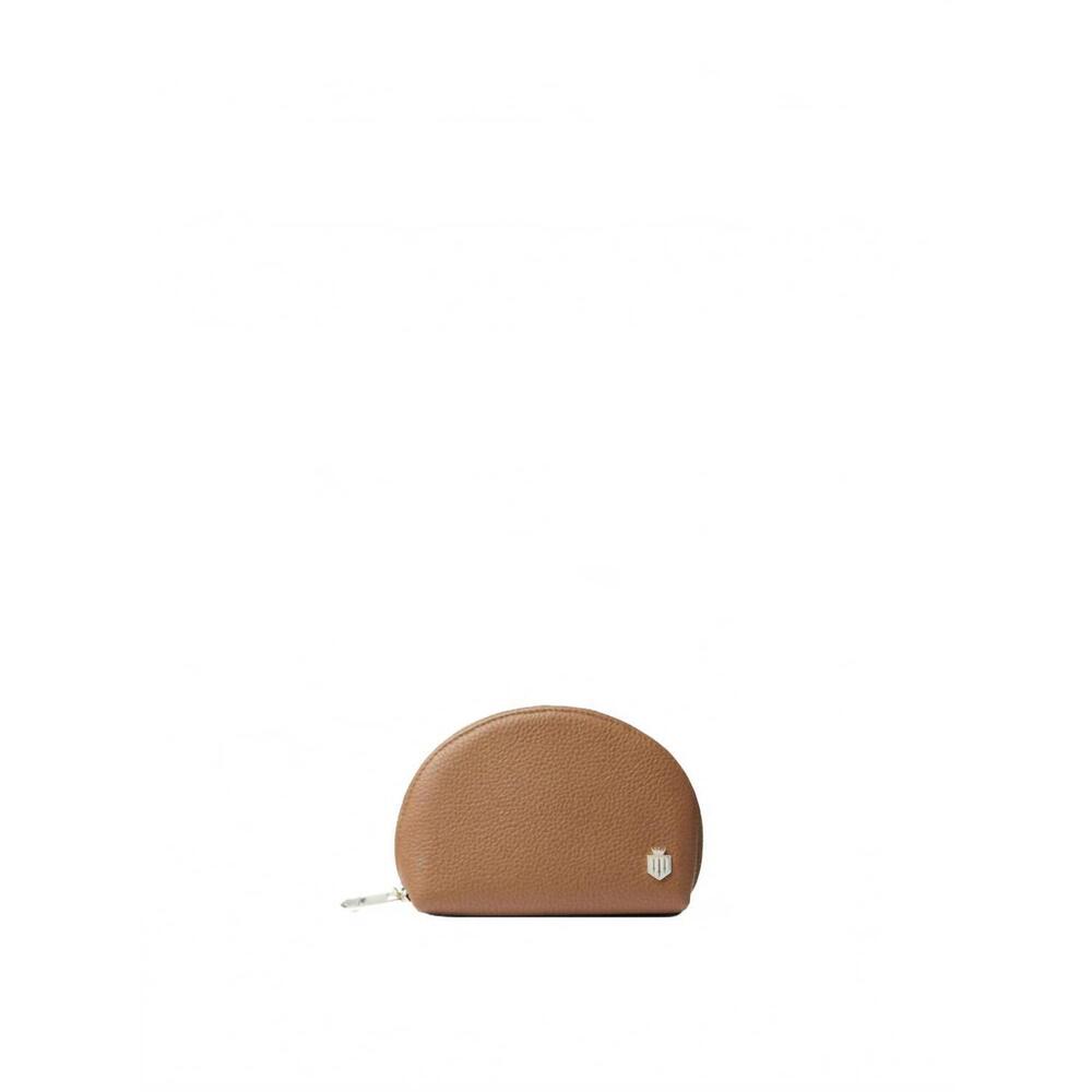 Leather Half-Moon Coin Wallet in Tan